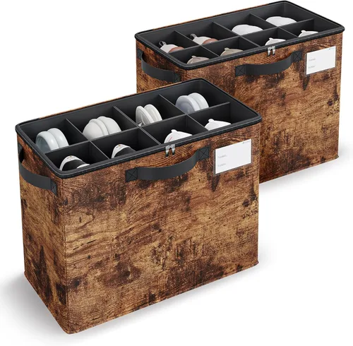 Vista 13 de Varhomax Shoe Organizer Box for Closet, Fabric Shoe Storage Bin with Adjustable Dividers & Clear Cover, Holds up 16-32 Pairs of Sneakers & Sandals
