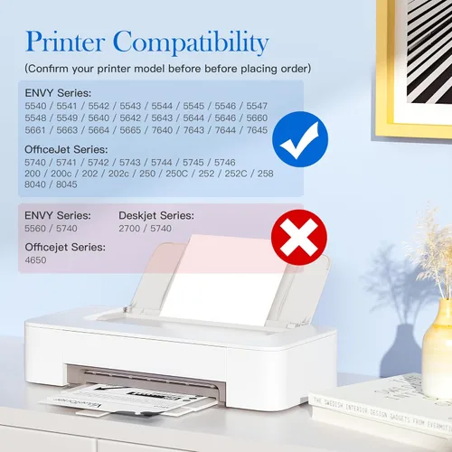 Vista 2 de Valuetoner 62XL Cartuchos de tinta negros para HP Ink 62 para cartuchos de tinta negra HP 62XL. Compatible con Envy 7640 7645 5660 5540 5544 5640