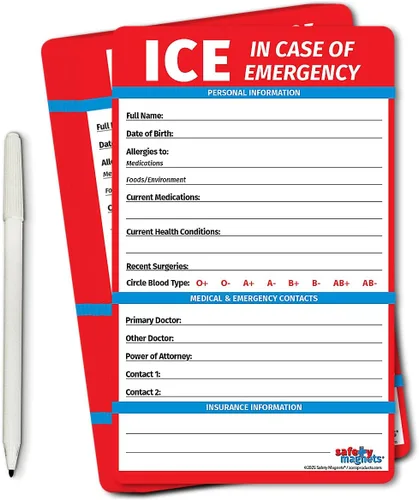 Vista 8 de Safety Magnets by ZOCO - Imán de contacto en caso de emergencia (ICE) para personas mayores - Tarjeta de información médica File of Life