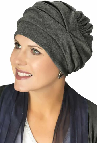 Vista 9 de Trinity Turbante 100% algodón - ¡3 estilos en uno! Sombreros encorvados para quimioterapia, para pacientes con cáncer.