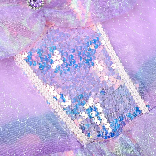 Vista 5 de Uhnice Disfraz de sirena para niñas, vestido de princesa con accesorios