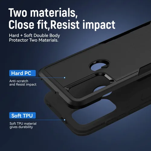 Vista 3 de Funda para Moto G Play 2023, con protector de pantalla [probada contra caídas de grado militar], funda protectora resistente robusta de servicio
