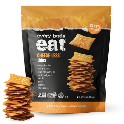 Vista 10 de Every Body Eat Snack Cracker Thins, sin queso, sin gluten, vegano, sin lácteos y sin aceite de semillas, 4 onzas