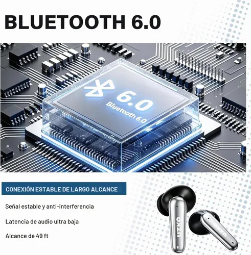 Vista 2 de Auriculares inalámbricos, Bluetooth 6.0 Auriculares ANC Crisp Clear