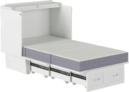 Vista 16 de Atlantic Muebles natucket Murphy cama Pecho, Madera Noble, Blanco