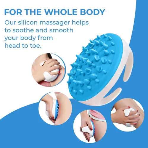Vista 6 de Rodillo masajeador anticelulítico para eliminar la celulitis, mejora el flujo sanguíneo, cepillo para celulitis y rodillo para celulitis con crema