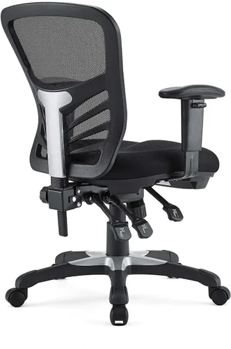 Vista 8 de Modway EEI-757-BLK Silla de oficina ergonómica articulada de malla en negro Color negro.