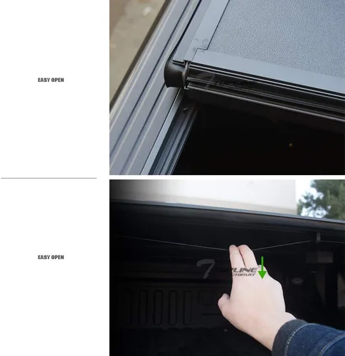 Vista 6 de Cubierta Tonneau de aluminio rígido de perfil bajo para caja de camioneta compatible con Toyota Tacoma 95-04 / 89-94 Pickup 6 pies (72 pulgadas)