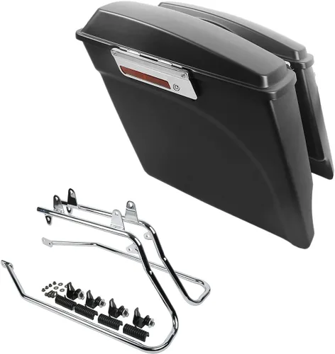 Vista 33 de Kit de soporte de conversión para alforjas extendidas de 4" TCMT, compatible con Harley Heritage Softail Fatboy FLSTF Breakout 1984-2017, negro