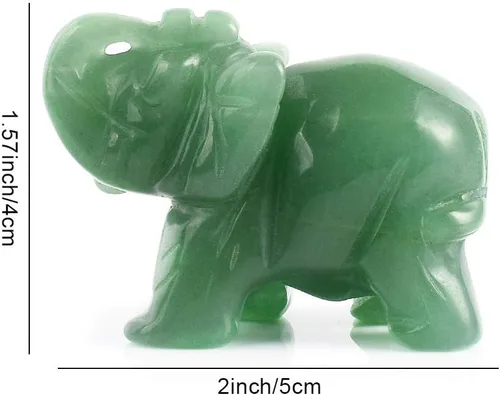 Vista 6 de Kingzhuo Figuras pequeñas de elefante de cristal, hermosas manualidades, estatuas de elefante talladas de jade natural, regalos para personas
