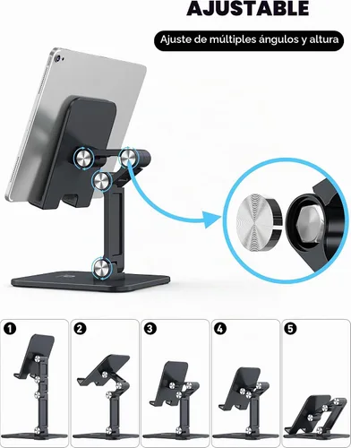 Vista 3 de OCYCLONE - Soporte para iPad para escritorio, altura ajustable y ángulo