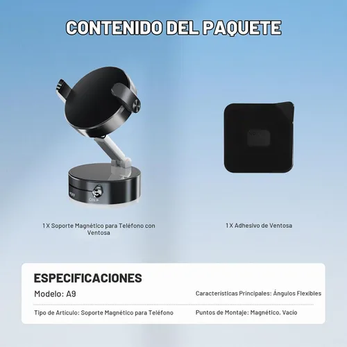 Vista 8 de NEEWER Versión de nivel de entrada, soporte magnético para teléfono celular, soporte plegable con ventosa al vacío para tu parabrisas de automóvil