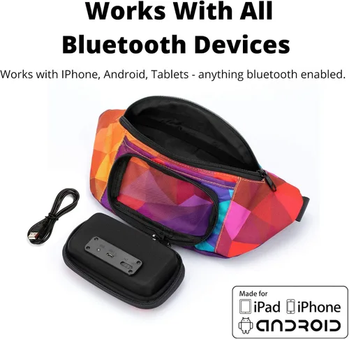 Vista 5 de La cangurera número 1 con altavoces. Riñonera Bluetooth para fiestas/festivales/ravos/playa/barcos. Recargable, funciona con iPhone y Android. #1