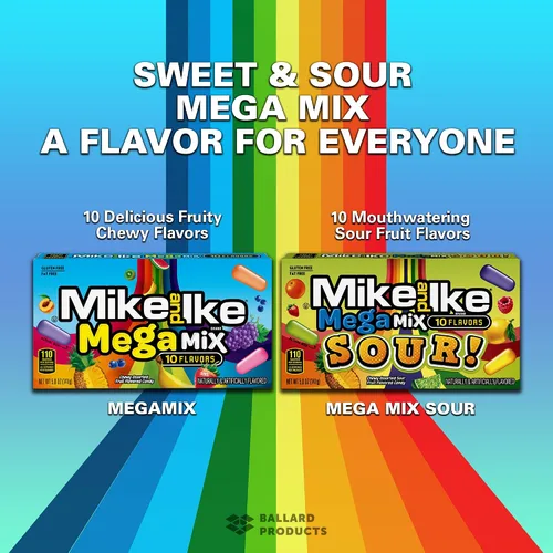 Vista 6 de Mike and Ike - Variedad de dulces masticables para cine – Paquete de dulces antiguos con bolsa de bolsillo Ballard Products