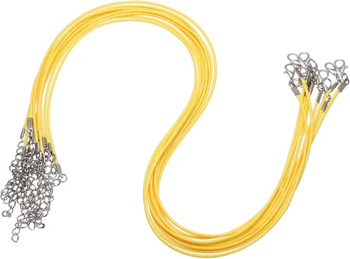 Vista 97 de MECCANIXITY 10 cordones de collar encerado de 18 pulgadas, cadena de collar a granel con cierre de 0.059 in de cuerda de cuero encerado para hacer