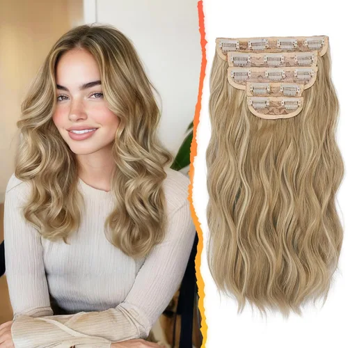 Vista 23 de BARSDAR Extensiones de cabello ondulado con clip negro marrón - 14 pulgadas, extensiones de cabello corto ondulado con clip para mujer - 5 piezas