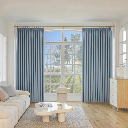 Vista 8 de MUMFAS Cortina opaca para oscurecer la habitación, cortinas opacas de 63 pulgadas de largo, con aislamiento térmico y división de habitación