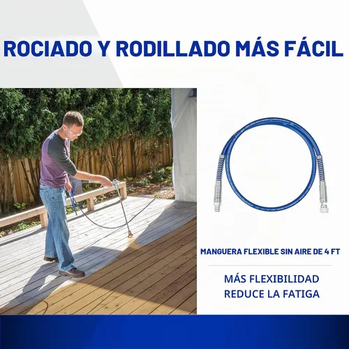 Vista 3 de Graco 247338 Látigo de manguera de 3/16", 4' Modelo 247338, 3000 PSI, reduce la fatiga del brazo