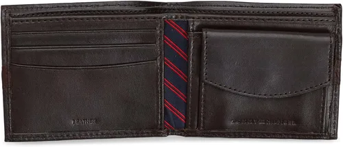 Vista 3 de Tommy Hilfiger Billetera plegable delgada de cuero para hombre con bolsillo para monedas