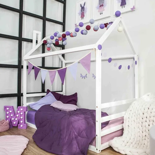 Vista 7 de Cama de casa para niños, cama de casa para niños, cama de piso Montessori, cama de casa Montessori, cama de plataforma para niños