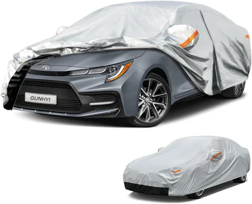 Vista 57 de GUNHYI - Funda de automóvil de 6 capas para Tesla Model 3 (2017-2025), impermeable para todo tipo de clima, protección UV contra la nieve, el sol