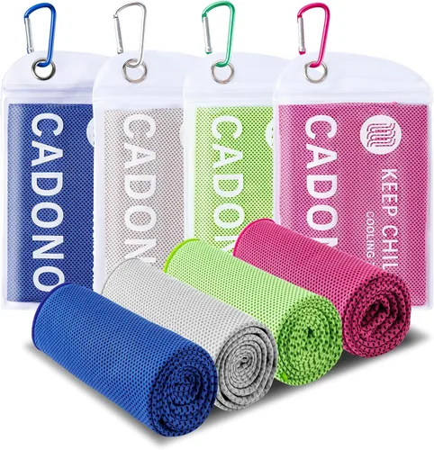 Vista 18 de Paquete de 4 toallas refrescantes (40 x 12 pulgadas), toalla de frío suave y transpirable, toalla de hielo, toalla de microfibra para yoga