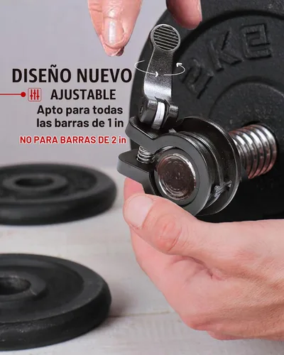 Vista 3 de Mini clips de barra de 1 pulgada I collar de barra ajustable de varios tamaños I Abrazaderas de barra de 1 pulgada, clips de peso de liberación Negro