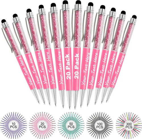 Vista 72 de Bolígrafos personalizados con nombre y texto, bolígrafos de diamantes de cristal personalizados a granel, 10 bolígrafos, regalos para mujeres