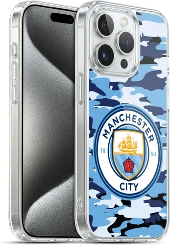 Vista 274 de Head Case Designs Funda de gel con licencia oficial del Manchester City Man City FC Blue Moon Badge Camou [protección de grado militar] compatible
