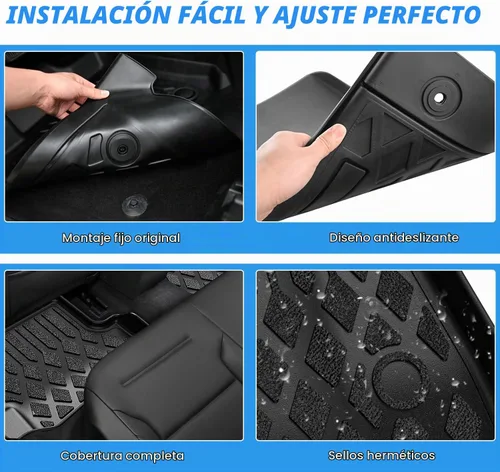 Vista 4 de Nilight Tapetes de piso TPE para Honda Odyssey 2011 2012 2013 2014 2015 2016 2017, para todo tipo de clima, forro de piso personalizado, resistente