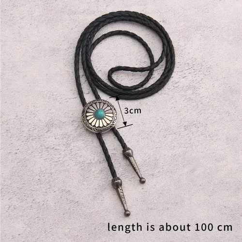 Vista 380 de Jeilwiy Corbata de bolo para hombre, corbata de vaquero occidental, collar de corbata de bolo dorado, corbata de cuero, corbata de Halloween