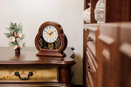 Vista 6 de Reloj de mesa retro de 10 pulgadas, silencioso, adecuado para sala de estar, números arábigos, fácil de leer