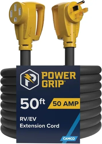 Vista 12 de Cable de alimentación eléctrica, de Camco, 55191, 25 pulgadas, de PowerGrip, con mango, 50 amperios