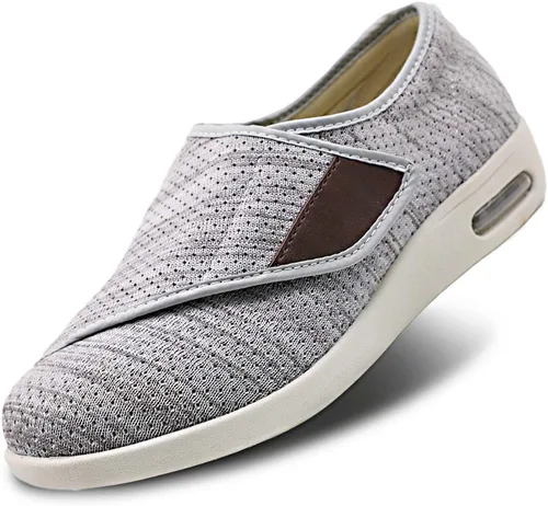 Vista 9 de Zapatos para diabéticos elegantes para mujer con soporte de arco, ancho extra ancho, para caminar, edema, correa ajustable, fácil de poner y quitar
