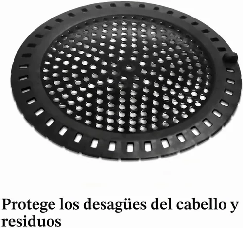 Vista 2 de Huntonry Atrapador de Pelo para Ducha y Bañera, Protector de Drenaje para Bañera y Lavabo, Plano y Redondo, Negro