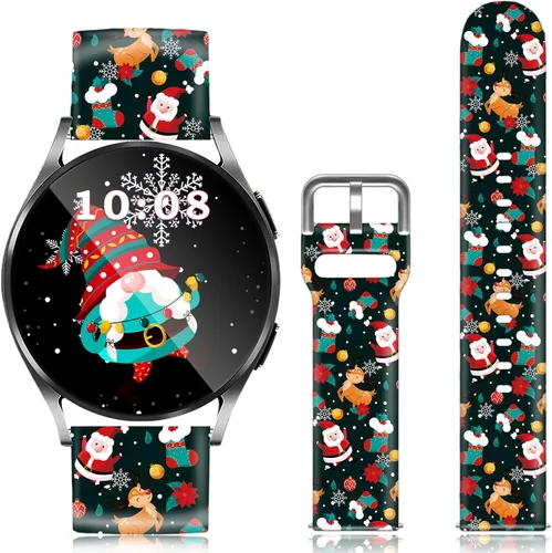 Vista 29 de Correa de reloj de 20 mm de Navidad compatible con Samsung Galaxy 6/5/5 Pro/4/4 Classic/3 (41 mm)/Active 1 y 2, tamaños 40 mm 41 mm 42 mm 44 mm 45