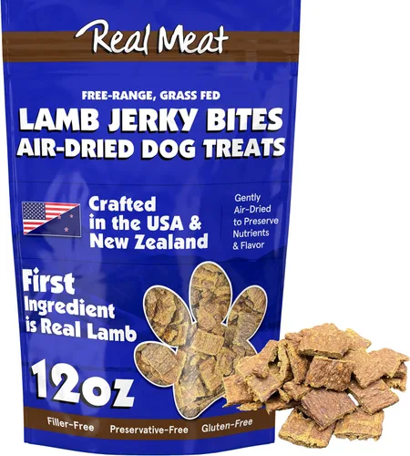 Vista 25 de Golosinas de carne real para perros - Bolsa de 12oz de tiras de carne de res aire-secas para perros de tamaño bocado - Golosinas de carne