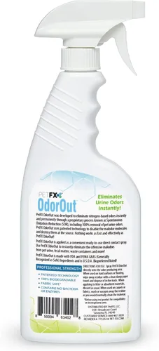 Vista 2 de PetFX OdorOut - Eliminador de olores no tóxico patentado para orina y heces de mascotas - Elimina todos los olores a base de nitrógeno en la fuente
