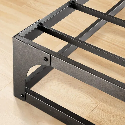 Vista 6 de Somier de cama individual Mellow 9 pulgadas, con base de colchón de láminas de acero resistente Negro