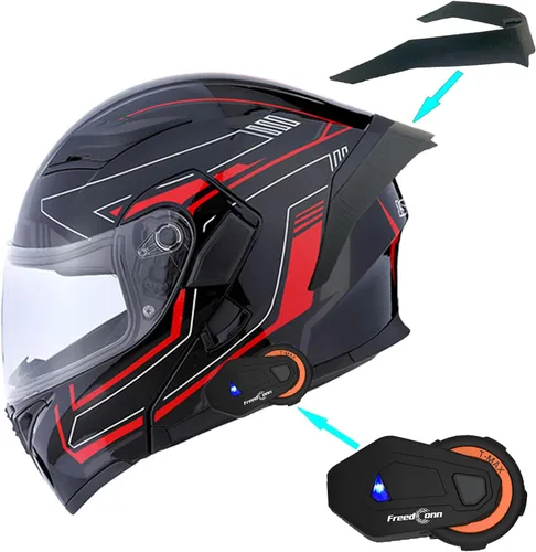 Vista 5 de 1Storm Casco modular de cara completa para motocicleta con doble visera abatible, protector solar: HB89