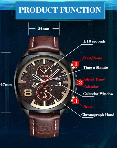 Vista 2 de Mgae - Reloj de pulsera para hombre, analógico, militar, de cuarzo, resistente al agua