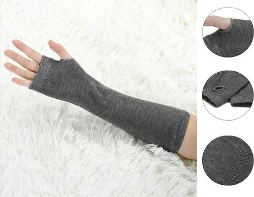 Vista 32 de Allegra K Calentadores de brazo sin dedos unisex de moda clásica