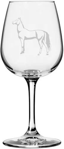 Vista 65 de Abaco Barb Body Horse - Copa de vino grabada multiusos (12.75 onzas) Unique Gifts for Horse Lovers, Personalized Wine Glasses, All-Purpose