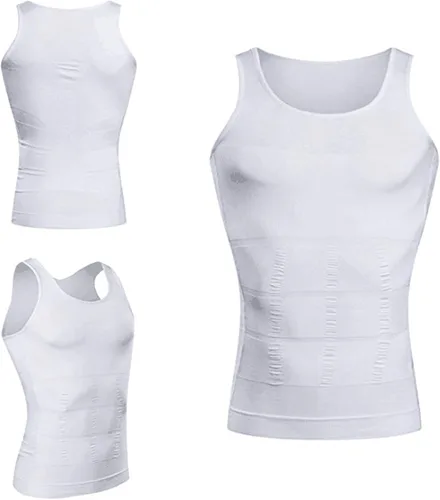 Vista 3 de GKVK Mens adelgazar cuerpo Shaper chaleco camisa Abdomen Slim