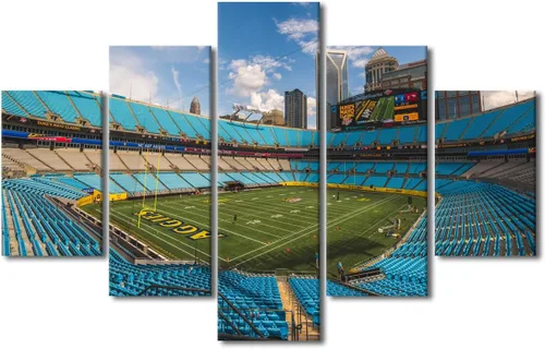 Vista 95 de TUMOVO Allegiant Stadium Arte de Lienzo para Pared de Sala de Estar Equipo de Fútbol Americano Pintura Moderna Nevada Las Vegas Cuadro Deportivo