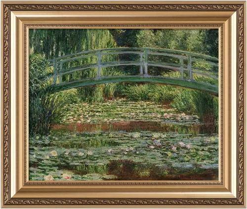 Vista 91 de IPIC - Reproducción artística de los lirios de agua de Claude Monet 1906, impresiones giclée coinciden con el marco dorado clásico, arte de pared