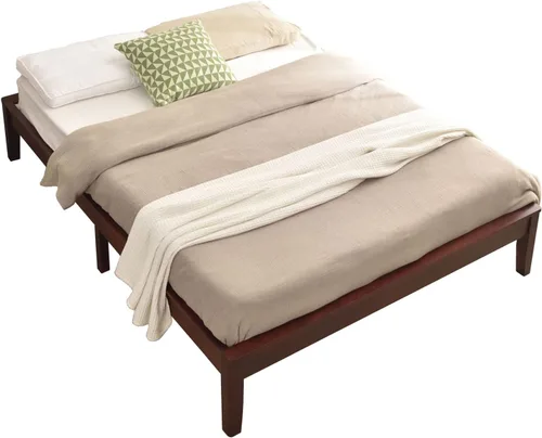 Vista 9 de Better Home Products Stella - Marco de cama individual de madera de pino maciza, color caoba