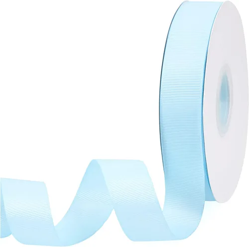 Vista 131 de Cinta de grogrén de doble cara de color liso azul bebé de 1-1/2 pulgadas x 50 yardas para envolver regalos, bodas, fiestas, manualidades, lazos