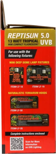 Vista 5 de Zoo Med reptisun 5.0 UVB Mini fluorescente compacta (13 vatios), 0