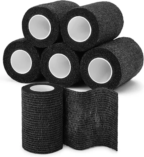 Vista 10 de Cinta adhesiva de camuflaje de 6 rollos, 1/2/3/4 pulgadas x 14.8 pies, vendaje autoadhesivo de camuflaje para acampar al aire libre, tira elástica